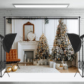 Lofaris Elegant Weiß Wand Spiegel Weihnachten Foto Hintergrund
